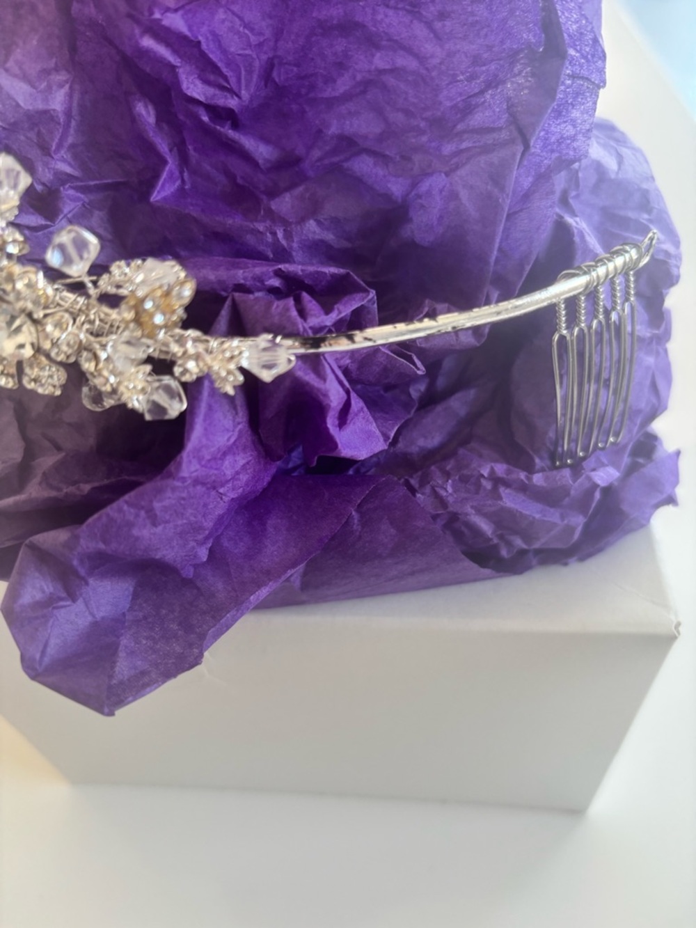 Beautiful Silver Crystal Wedding Headpiece Bridal Headband - Picture 4 of 11